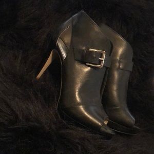 Black Bootie Heel with Peep Toe